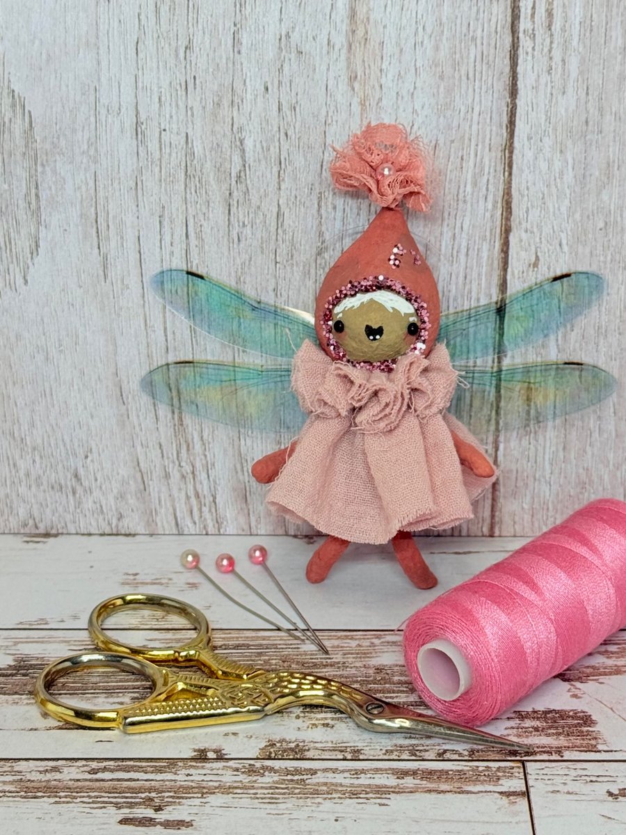 Pink Fairy Miniature Art Doll Hanger Ilse