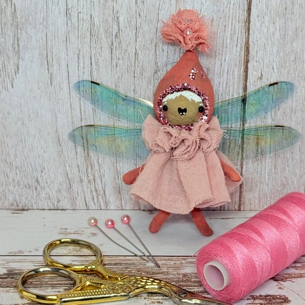Pink Fairy Miniature Art Doll Hanger Ilse