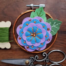 Whimsical Spring Garden handmade wall decoration, keepsake, lilac, blue, brown