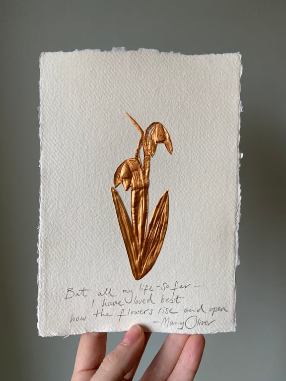 Spring Flowers Snowdrops Copper Foil