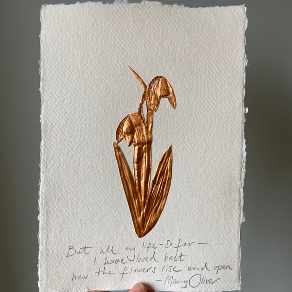 Spring Flowers Snowdrops Copper Foil
