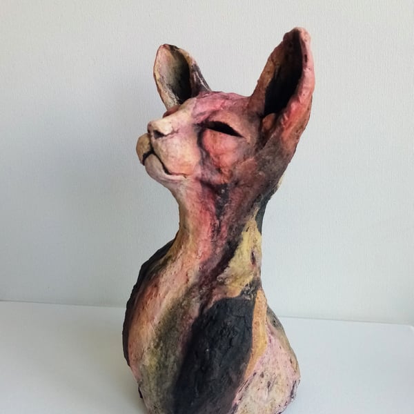 Contemporary cat sculpture 
