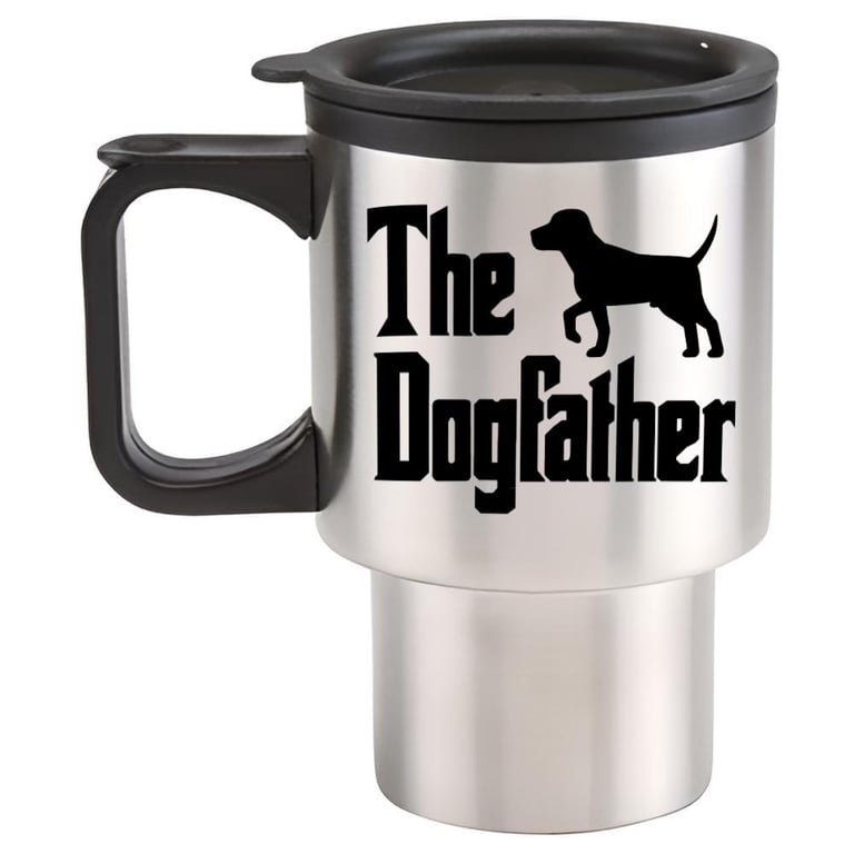 The Dog Father Travel Mug - Funny Dog Dad themed travel mug