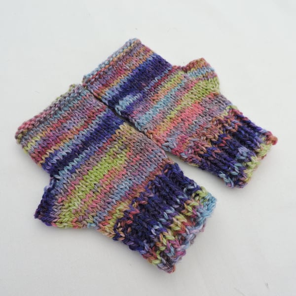 Knitted Mittens for Adults Multicoloured