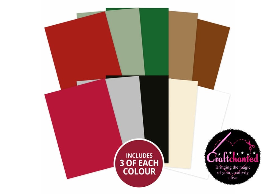 Hunkydory - Forever Florals - Festive Rose - Matt-Tastic Selection - A4 - 350gsm