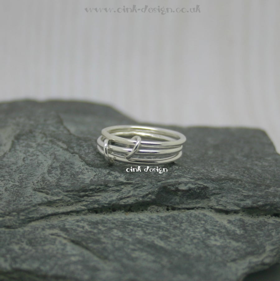 Sterling silver stacking style rings size M