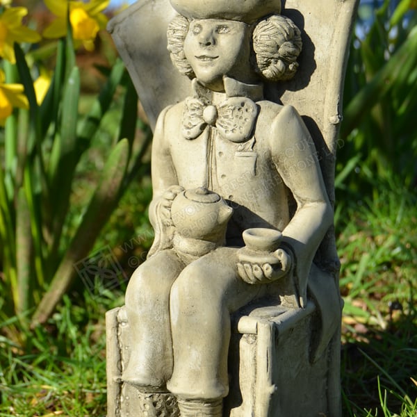 Alice in Wonderland Mad Hatter Stone Garden Ornament