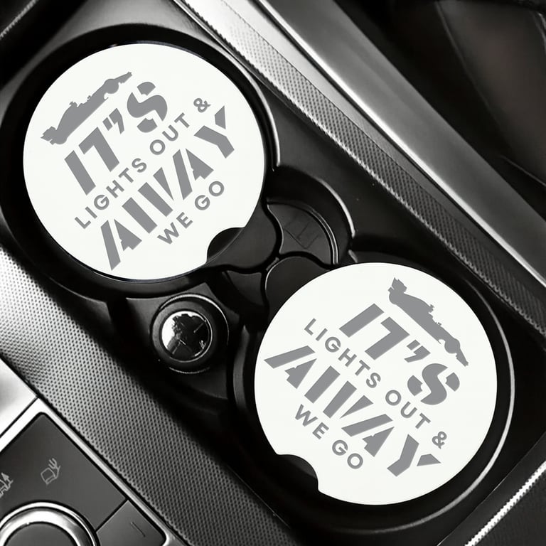 Formula 1 Themed Car Coaster Set – Lights Out Cup Holder Inserts – F1 Lover Gift