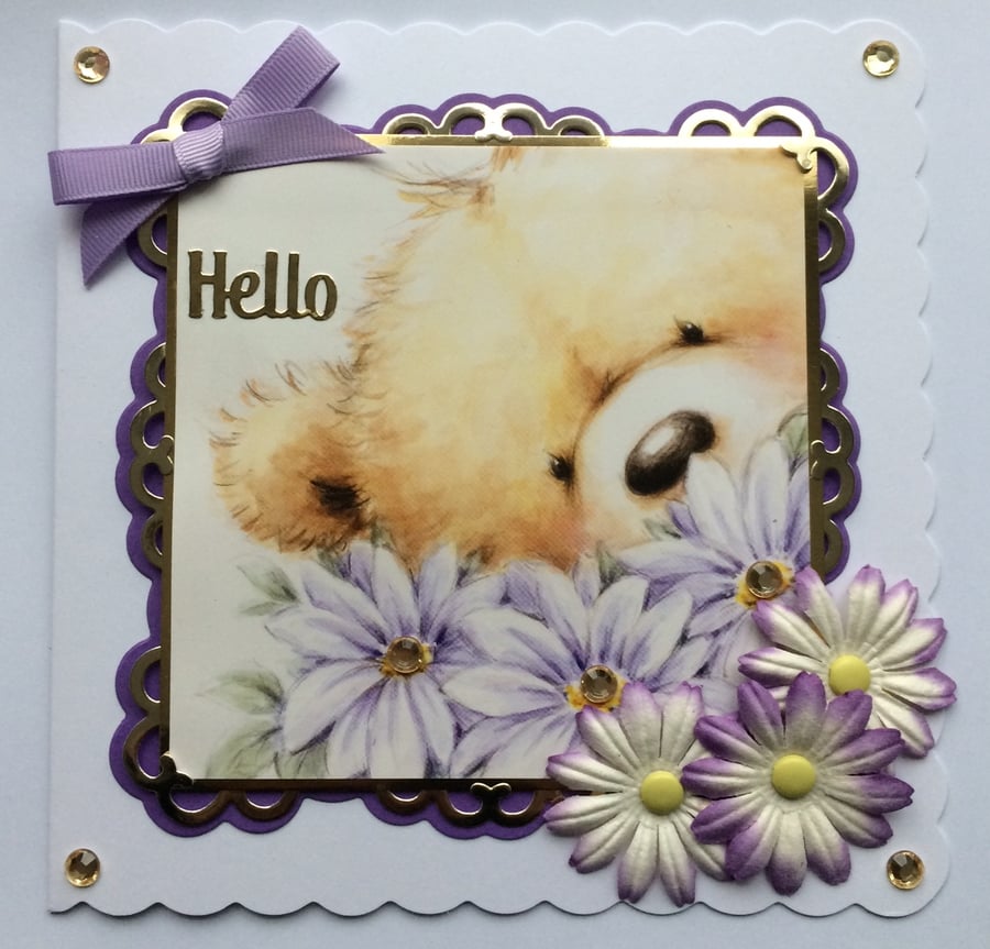 Purple flower teddy bear shop