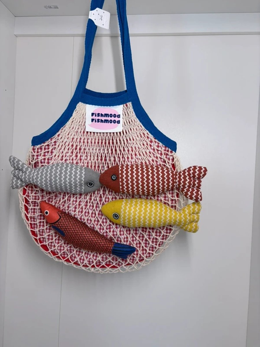 Red summer fishmood mesh bag