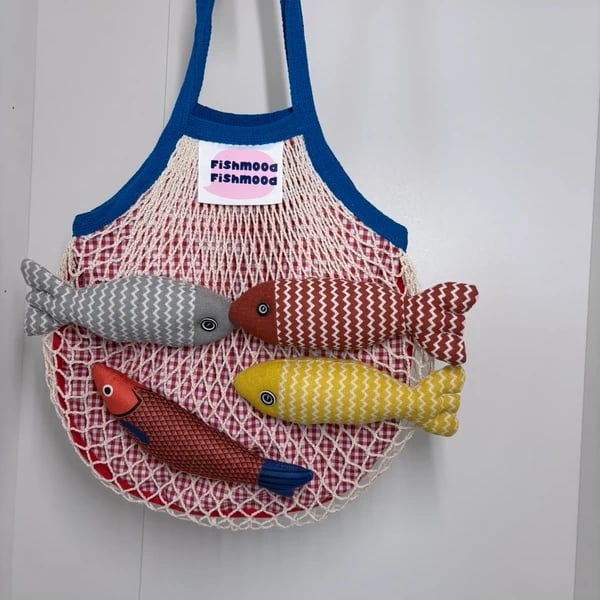 Red summer fishmood mesh bag