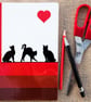Cats Posing Heart Red Notebook A5 Spiral Bound Lined Wipe-Clean Acrylic Cover   - Image 1