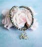 Stretching Yoga Cat Bracelet with Small Silver Glass Beads - Image 4