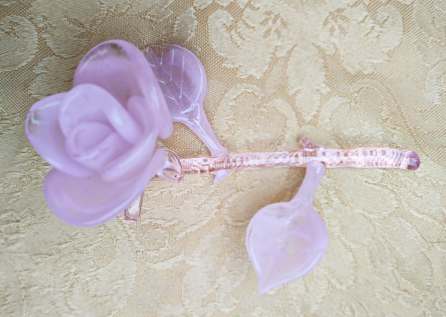 Pink glass rose