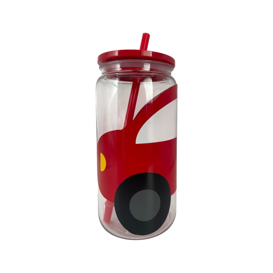 Red car plastic cup