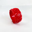 Large Red Floral Bangle 