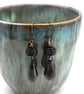copper, glass and brown ceramic drop earrings - Image 4