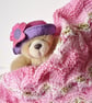 Knitted security blanket - Baby girl photo prop - Mum-to-be handmade gift - Image 6