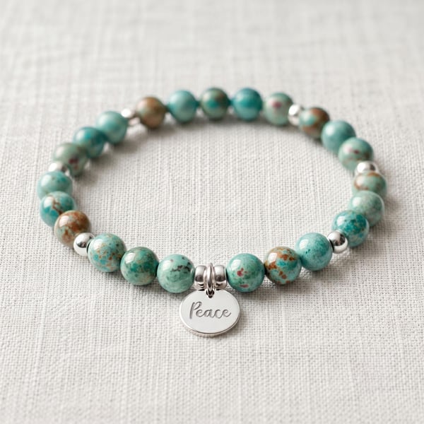 Chrysocolla Crystal Bracelet, Calm & Communication, Personalised Gift