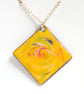 red, green and blue over yellow -square pendant - Image 1