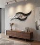 Graphite Grey  Abstract Metal Wall Hanging – Contemporary Handmade Art Piece