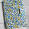 A5 Reusable Notebook Cover, Fabric Notebook - Blue & Yellow Floral Print