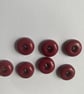 Set of 7 small flat brown vintage buttons  - Image 3
