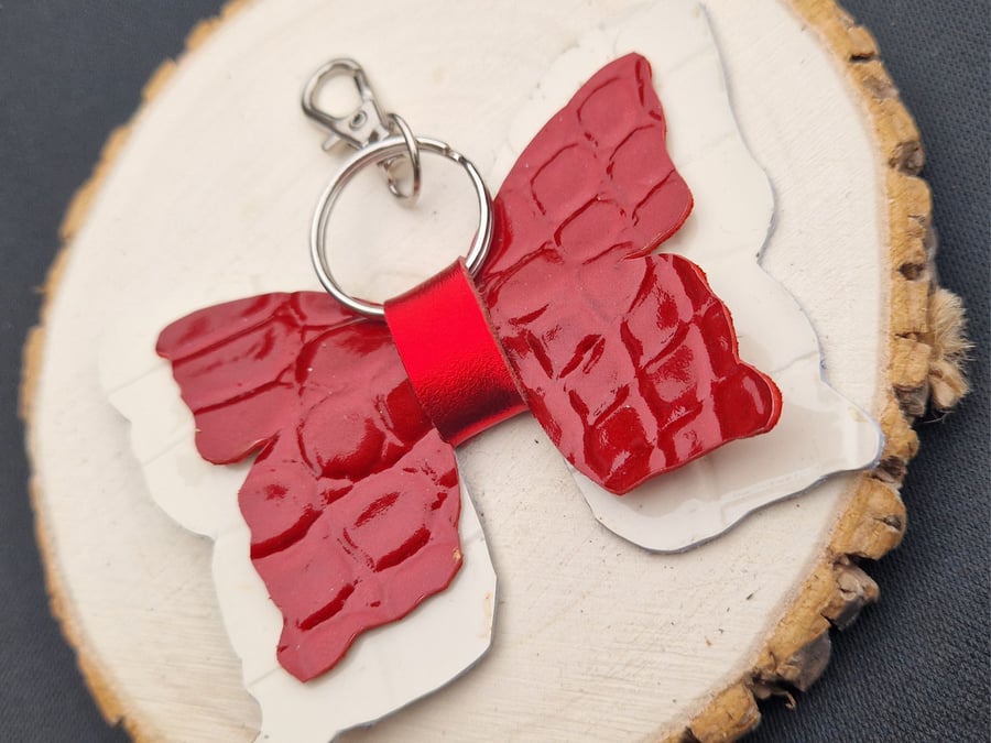 Leather Butterfly Bag Charm