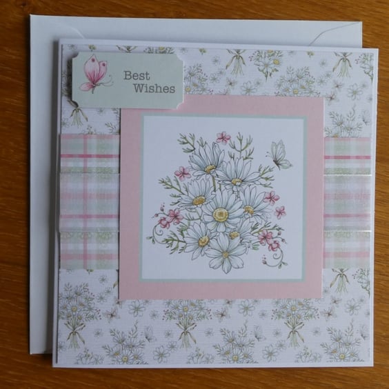 Daisy Bouquet Card - Best Wishes