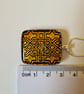 Sparkly gold patterned fused glass pendant - Image 9