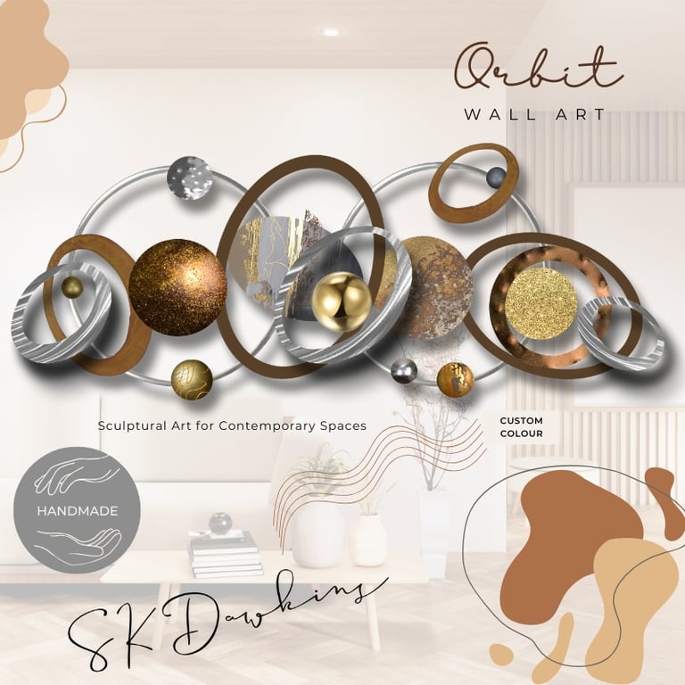 Unique Gold Sculptural Wall Art in Metallic Finish