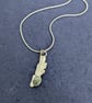 Textured Sterling Silver Moss Agate Pendant on a Silver Necklace - Image 5