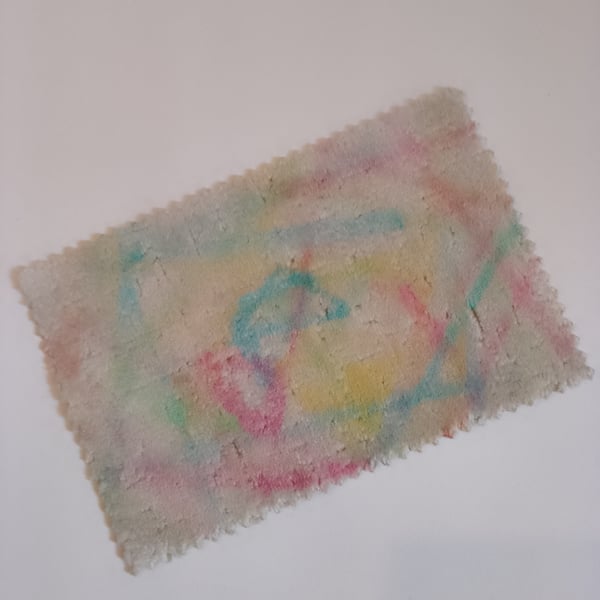 Handmade dolls house miniature rug chalk painted graffiti 1:12 scale 