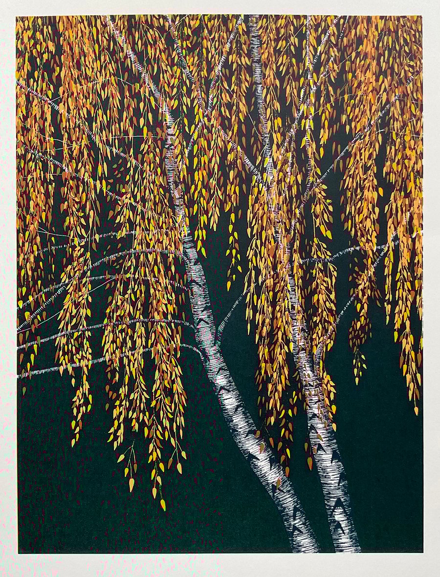 'Autumn Birch' test print