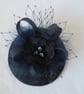Black Watch Tartan Navy & Black Cocktail Percher Fascinator Mini Hat  - Image 7