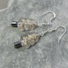 Sterling Silver Christmas Tree Earrings With Czech Glass