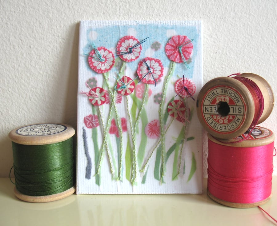 Flowers textile miniature