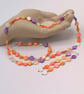 Multi Coloured Dyed Shell Coin Bead Necklace Bracelet and Earrings Set, Gift Set