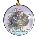 Turkey Snow Bauble sticker