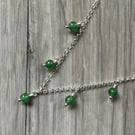 Sterling silver necklace with aventurine beads