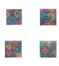 Rainbow Flower Stained Glass Style Coaster Set
