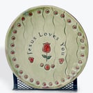 Faith-Inspired Stoneware Plate – Handcrafted Ceramic with “Jesus Loves You” 