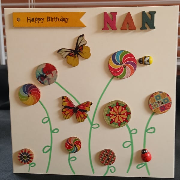 Handmade, nan birthday card 