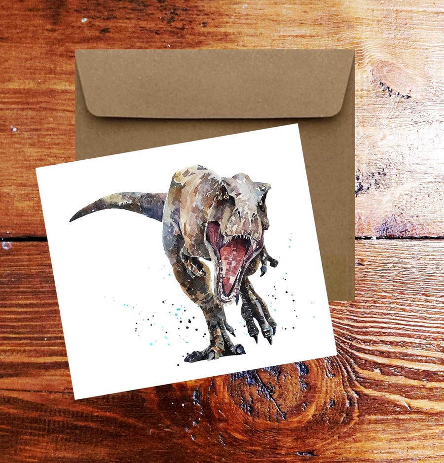 T Rex GreetingNote Card.T Rex card,T Rex greeting card,T Rex greeting card