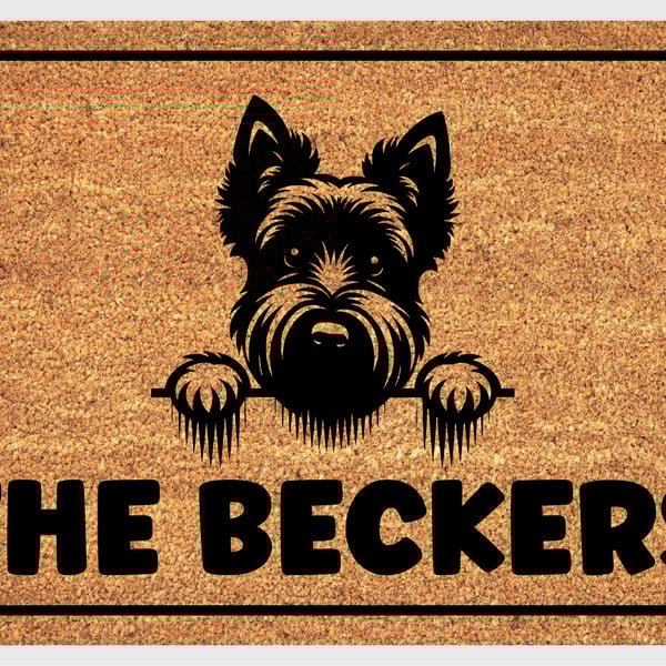 Scottish Terrier Door Mat No.1 - Personalised Scottish Terrier Welcome Mat 