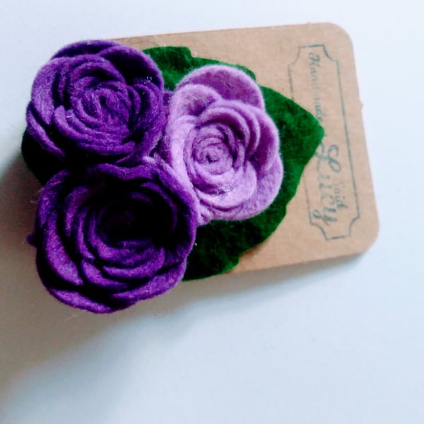 Purple flower crocodile clip hair piece