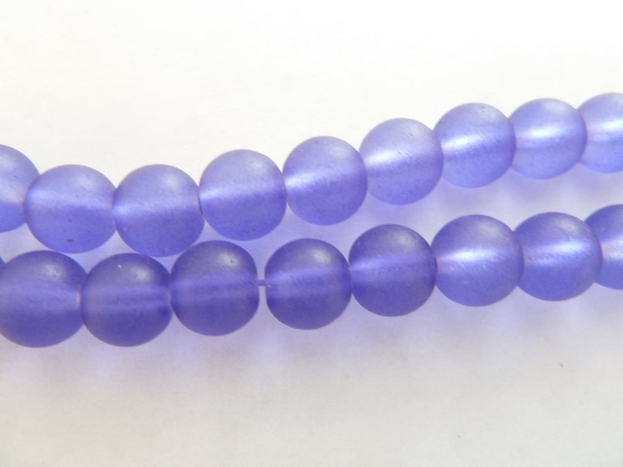 8mm blue frosted beads