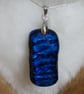Rectangular Blue and Black Dichroic Glass Pendant - 1185 - Image 9