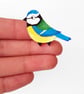 Blue Tit Brooch - Handmade - Image 2