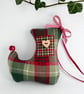SALE 2026 - GREEN AND RED TARTAN CHRISTMAS STOCKING DECORATION - Image 7